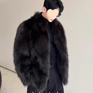 Fur imitation leather men's coat thickened fox mink coat winter new fur coat