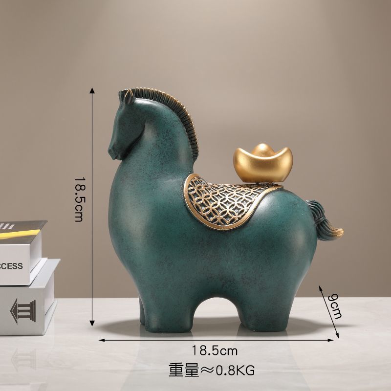 马上有钱摆件招财客厅酒柜轻奢玄关高档装饰品乔迁礼物开业|undefined