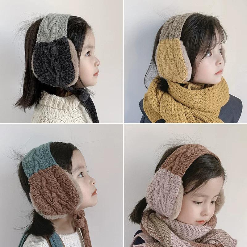 Windproof headband, keep warm scarf with pigtail, headphones, wholesale