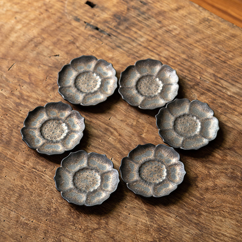 Chinese Stoneware Lotus Coaster Tea Tray Insulated Tea Mat Coaster Six-Pack Creative Kung Fu Tea Set Accessories Tea Ceremony