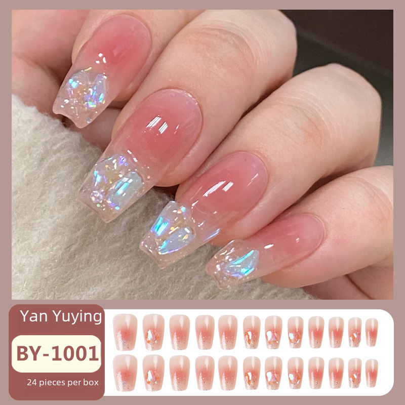 Wear nail beauty stickers finished products wholesale handmade hot nail patch fake nail patch short mid-length wearable