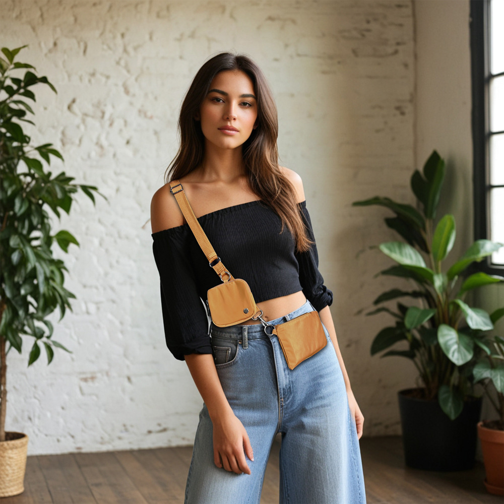 Unisex Gender Unisex Small Oxford Cloth Solid Color Streetwear Square Zipper Square Bag