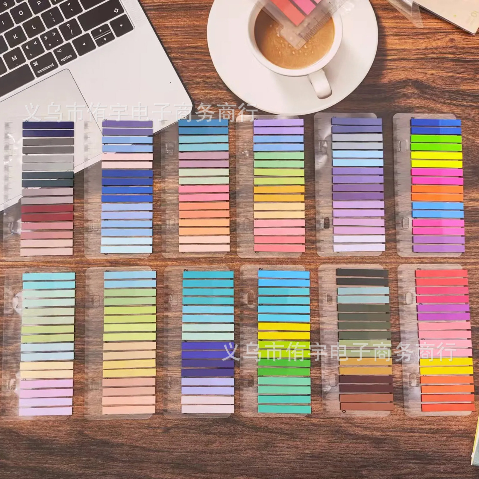 New Ultra-Fine 16 Index Stickers Student Reading Instruction Stickers Transparent Fluorescent Sticky Notes Morandi Label Stickers