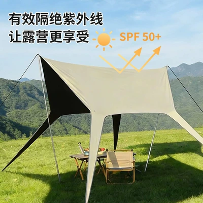 Outdoor Camping Silver-Black Octagonal: Avtomobil yan çətirləri