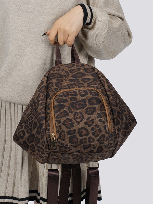 Mochila de viaje transfronterizo de mujer, leopardo, mochila de gran capacidad, nueva alta sensación multipropósito, mochila de hombro simple.