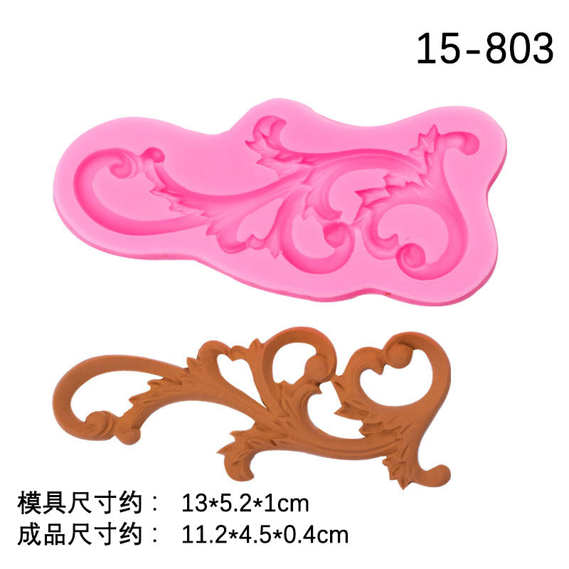 Retro en relieve encaje decorativo frontera molde de silicona cake Edge decoración molde de silicona líquida