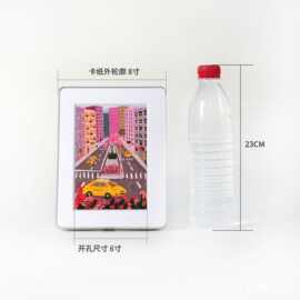 来图定制窄边铝合金圆角画框摆台无酸卡纸装裱文创相框8寸