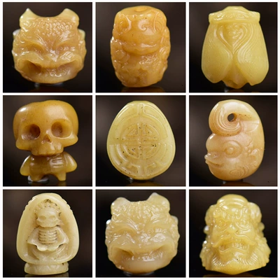 Natural Camel Bone Carving DIY Semi-Finished Waist Beads, Spacer Beads, Back Cloud Pendants, Buddhist Prayer Beads, Bracelet Accessories, and Jewelry