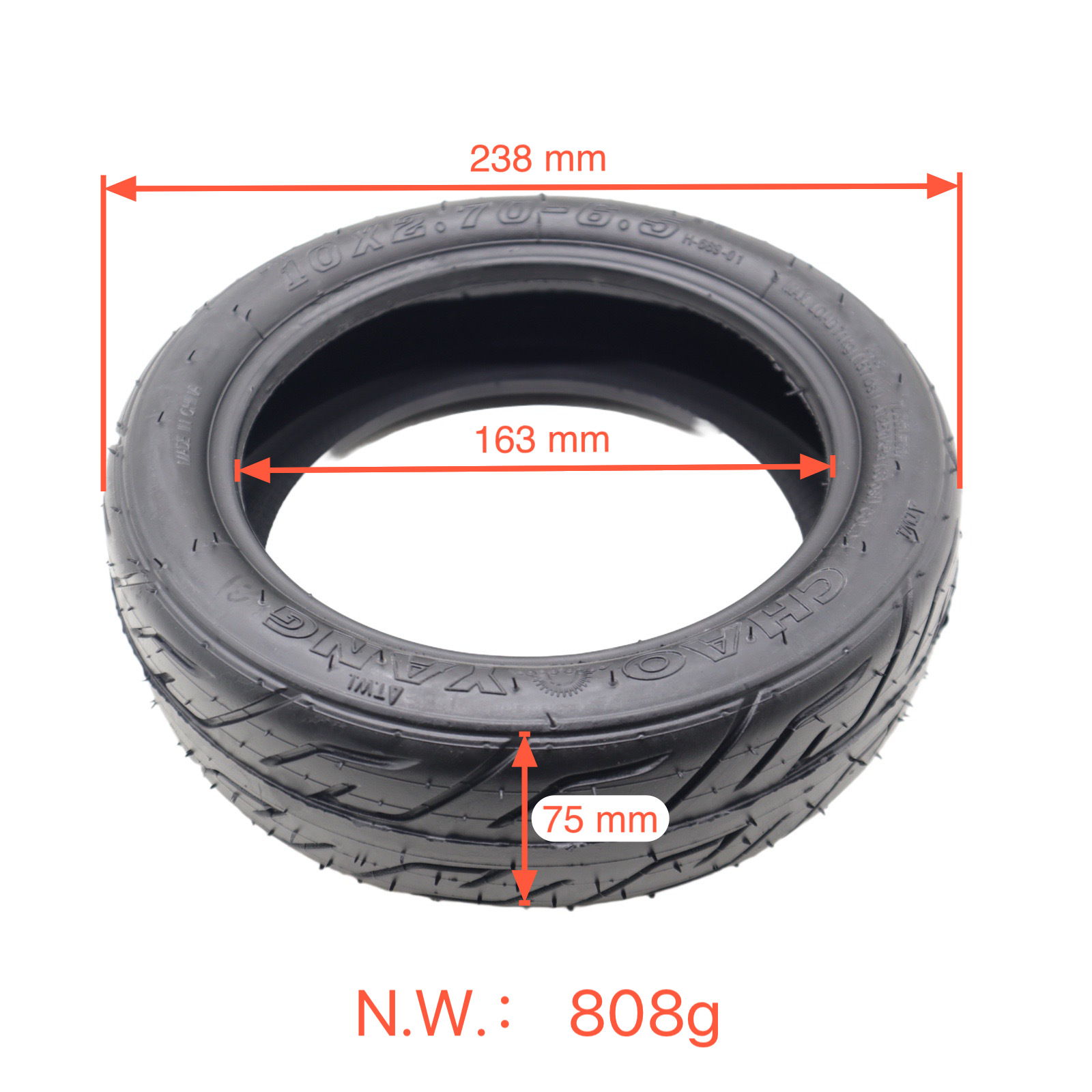10X2.70-6.5 Electric Scooter Balance Scooter 10inch Electric Vehicle Self-Healing Jelly Rubber Vacuum Tire