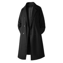 春秋季新款男生西装风衣中长款宽松外套青年帅气高级感大衣