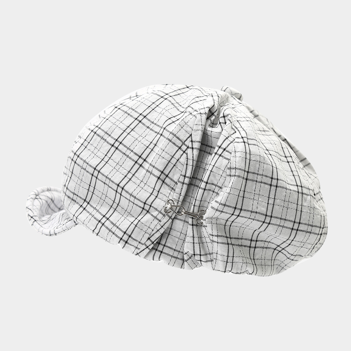 Neue Koreanische Plaid Weiche Baskenmütze Hut frauen Lterary Baumwolle Zeitungsjunge Achteckige Hut – Detail 7