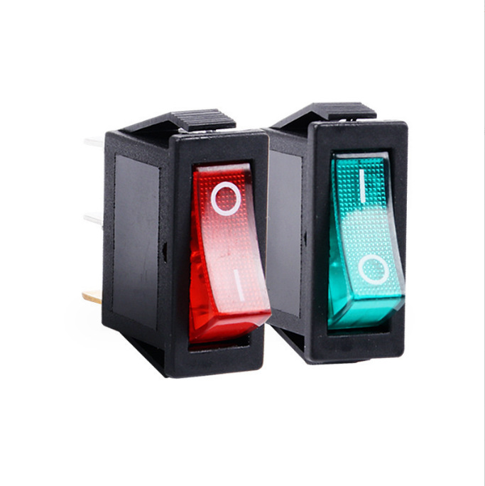 厂家供应kcd1-104N带灯船型开关 4脚2档 3档 15*21船型开关