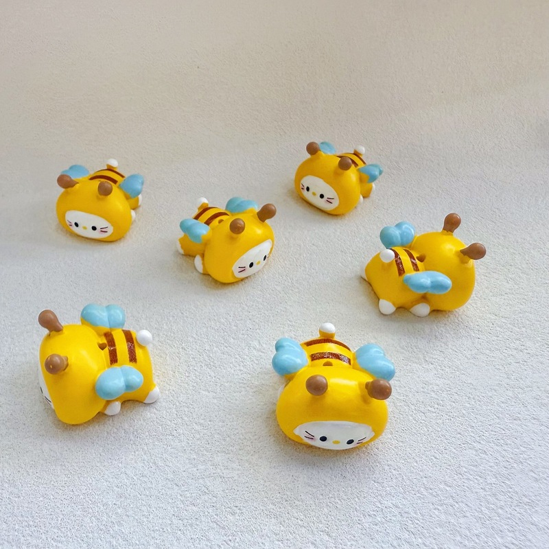 手绘树脂KT小蜜蜂diy串孔潮玩萌粒 手机链饰品配件摆件饰品|undefined
