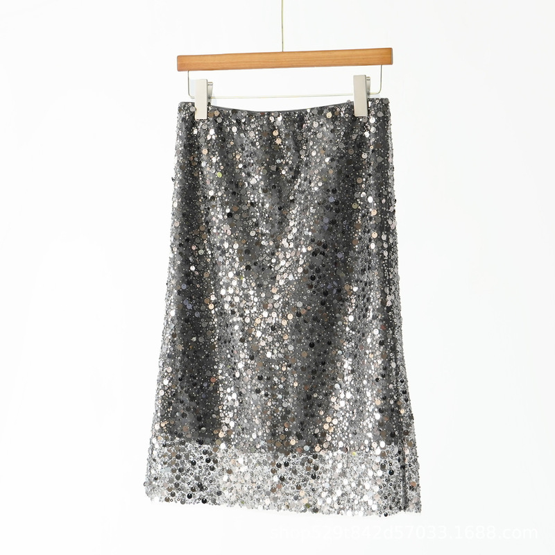 [C+ Series] Mo+ Wood Giant 1.2K+2025 Autumn New Product Seiko Sequin Bead Braided Art Skirt
