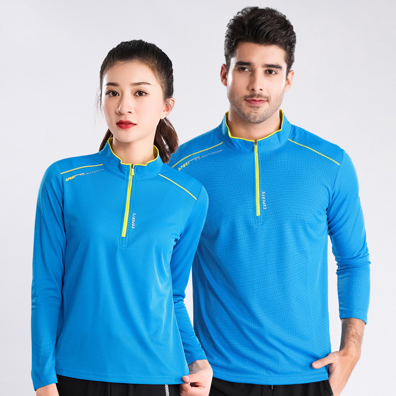 Al aire libre, ropa de secado rápido de cuello para hombres, mangas largas, ligera y transpirable, ropa de secado rápido para correr, caminata, camiseta elástica, verano