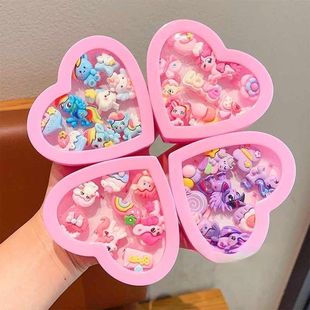 Children's Day Gift My Little Pony Rhinestone Toy Ring Jewelry Little Girl Diamond Cartoon Jewelry Accessories