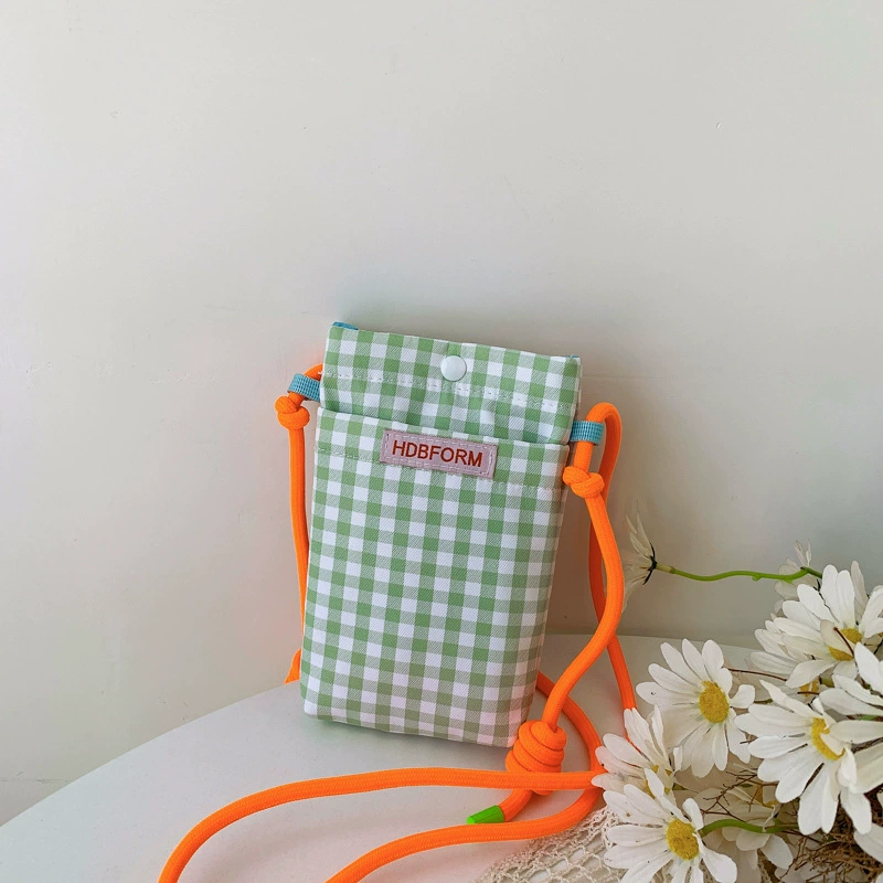 Корейская небольшая клетчатая сумка для мобильного телефона через плечо мини-сумка на плечо