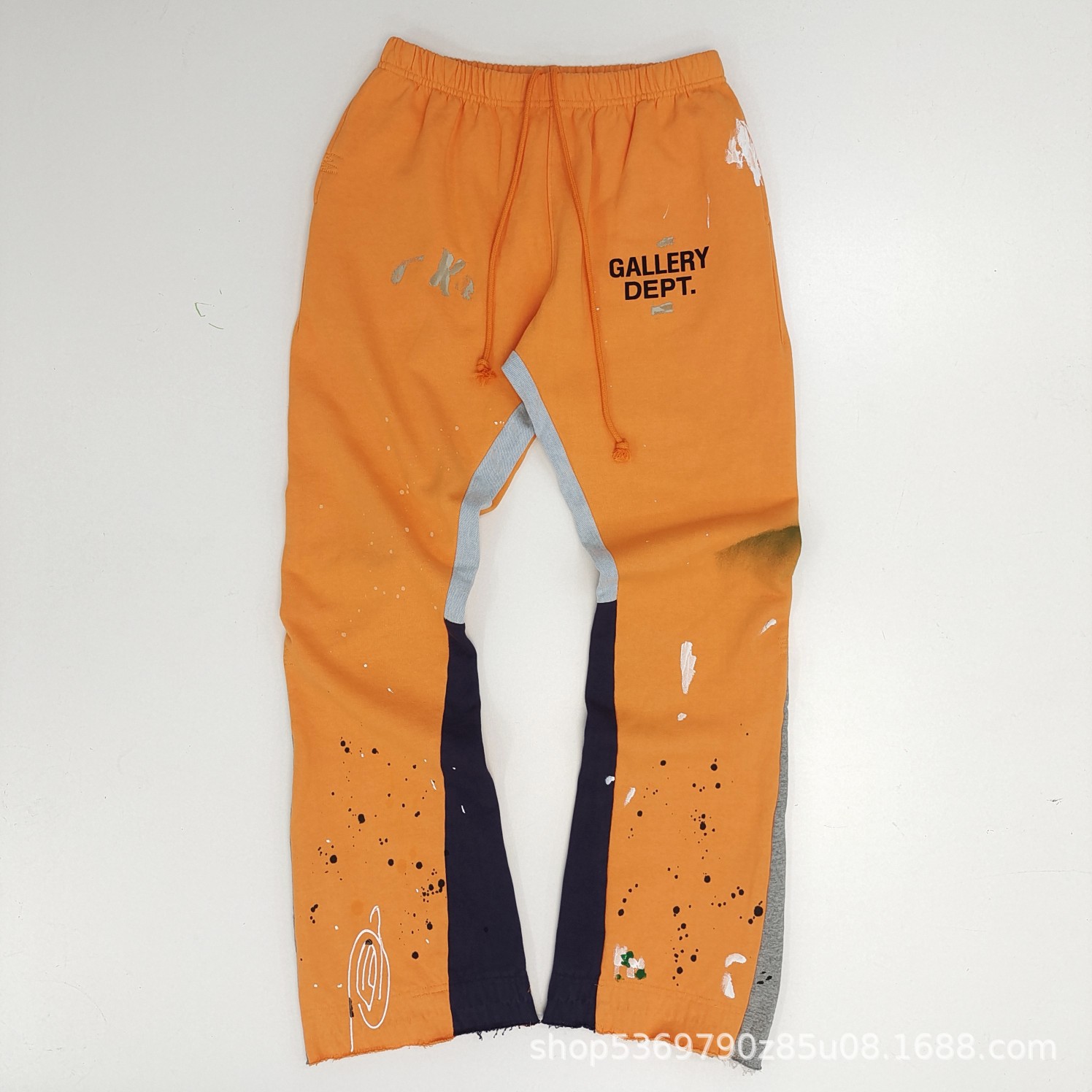 [Entrega transfronteriza de una pieza de comercio electrónico] Galería Deptment Flare Splash-Ink graffiti costura pantalones acampanados