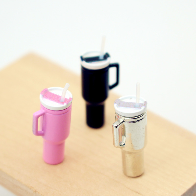 Dollhouse娃娃屋迷你保温杯模型仿真吸管水杯diy微缩食玩场景摆件|undefined