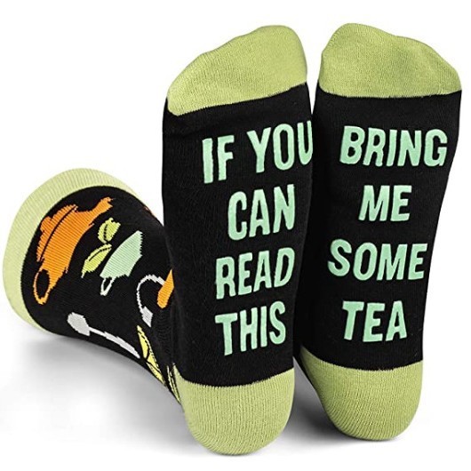 If can you read this dispensing jacquard pattern cotton socks