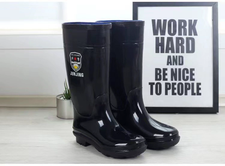Черные высокие мужские резиновые сапоги, уличные спасательные резиновые сапоги, резиновая обувь из ПВХ материала с мягкой поверхностью, серые высокие резиновые сапоги House build