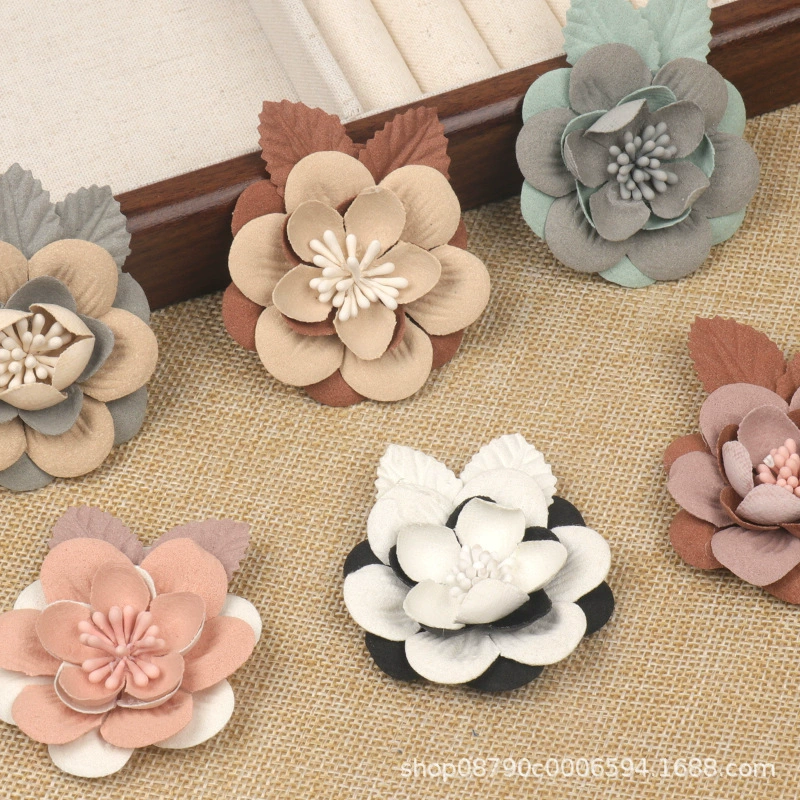 Корейская версия ультра-волокна DIY тисненая цветочная имитация ткани трехмерная стилистическая цветочная головная одежда одежда обувь шапка аксессуары броши