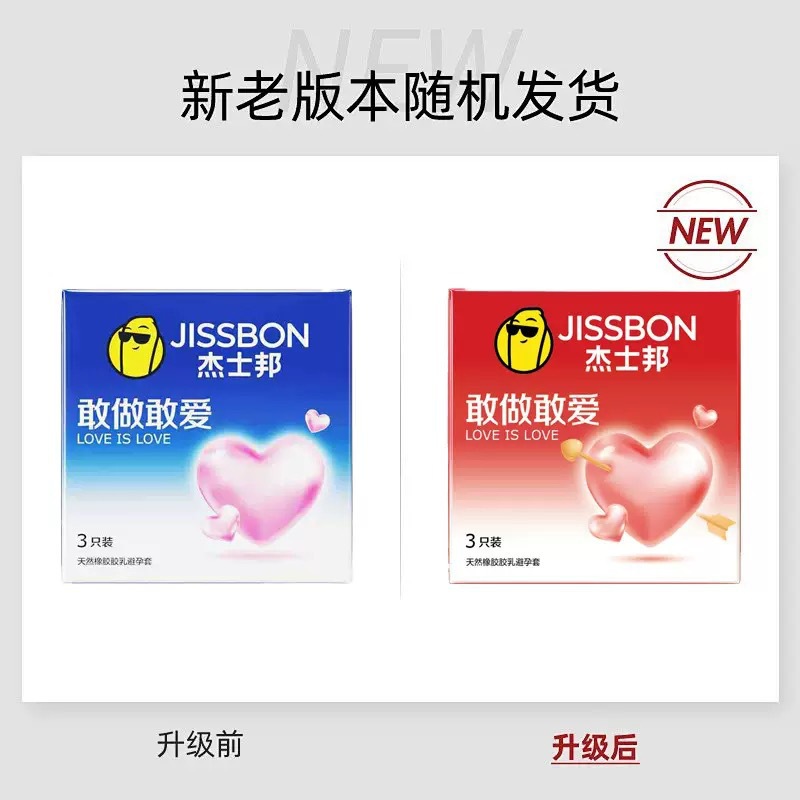 Condones Jissbon Dare to Do, Dare to Love, Paquete de 3 o 8 Unidades, Condones Ultrafinos Love, Estilo Hotel, Uso Familiar para Adultos