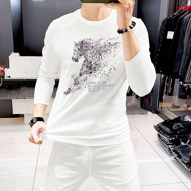 New Men's Long Sleeve T-Shirt Round Neck Bottoming Shirt Casual Men's Basic Tees Top Comfortable Trendy Brand Spring Autumn T-Shirt_voghion.com