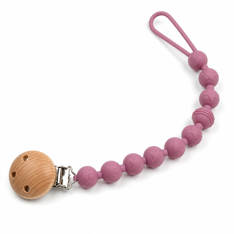 Food Grade Silicone Baby Pacifier Chain Anti-drop Teether Bite Toy Baby Hanging Cord Teething Stick Infant Pacifier