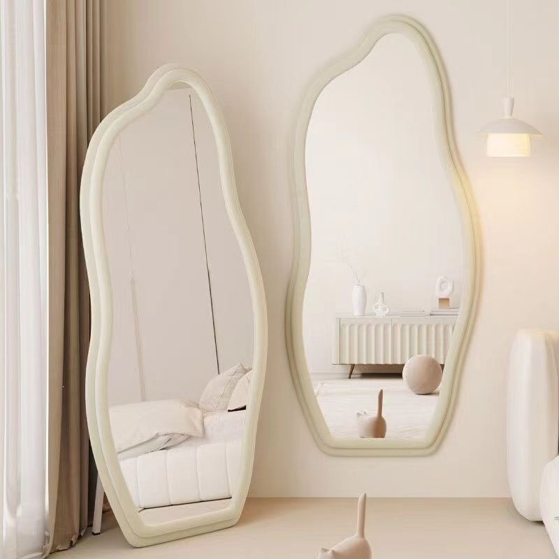 Espejo de cuerpo entero insfeng dormitorio tienda de ropa espejo de cuerpo entero espejo de cuerpo entero moderno y simple espejo de dormitorio de estilo crema en forma especial