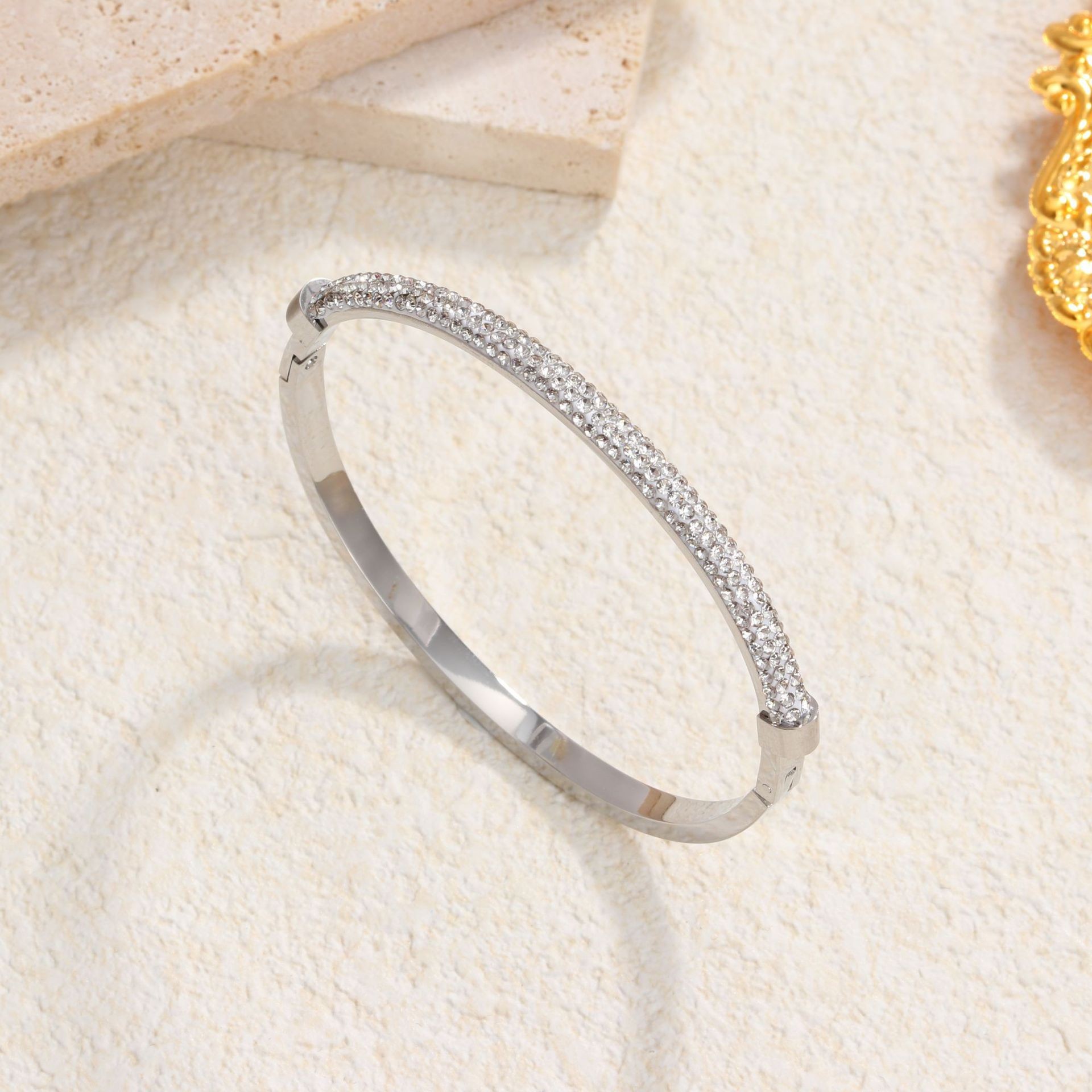 64줄 다이아몬드 팔찌 스틸 컬러