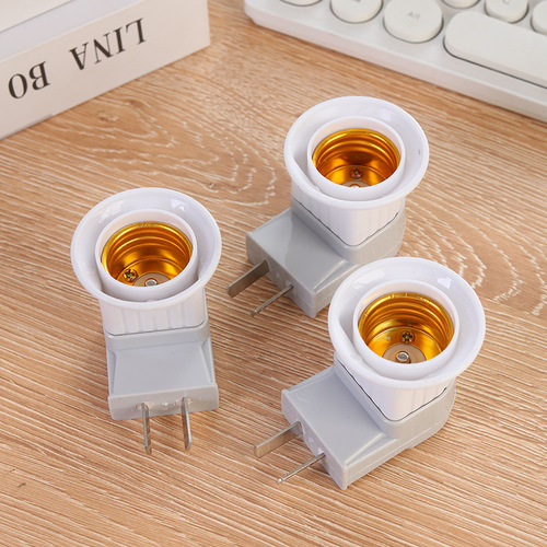 Wholesale pipe rotating lamp holder E27 Luo mouth with switch two plug wall plug lamp holder night lamp holder
