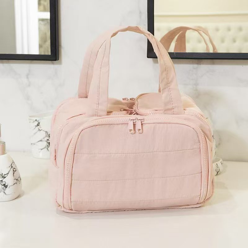 Xiaohongshu 同じスタイルの女性用化粧品バッグ、大容量のスキンケア製品収納バッグ、化粧ブラシパーティション、旅行用トイレタリーバッグ|undefined