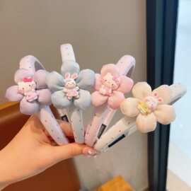 糖果色猫咪发箍小女孩可爱甜美纽扣头箍女童碎发整理女孩波点发箍