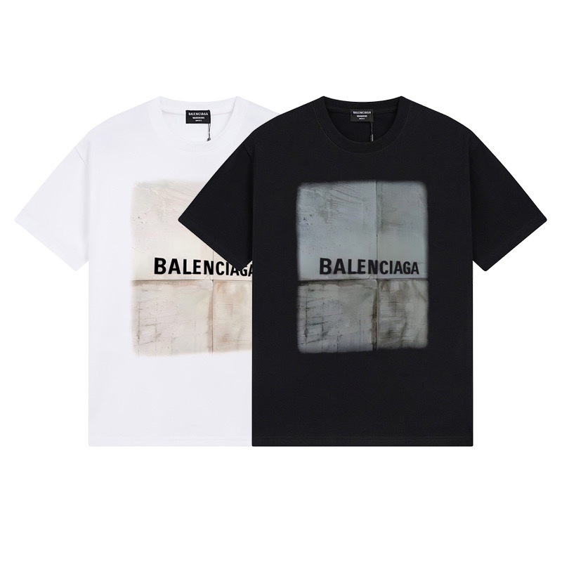 パリハイバージョンBファミリーTシャツ25s春夏新作ヘビーコットンラウンドネック半袖Tカジュアル万能男女同型