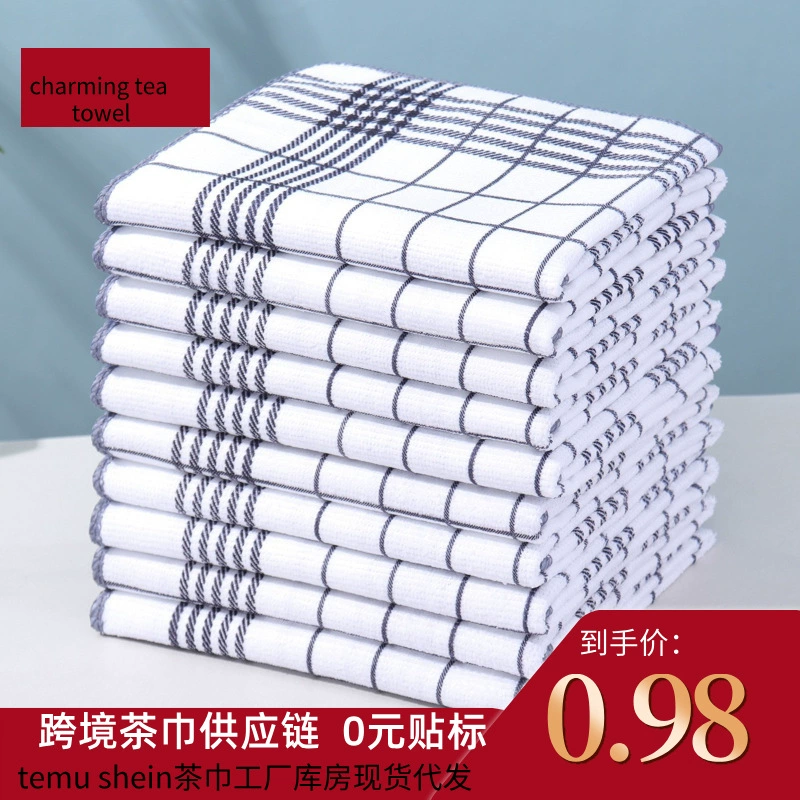 ✅ Трансграничная дропшиппинг, красная и синяя клетчатая салфетка в европейском стиле, хлопчатобумажная ткань для столовых приборов, кухонные полотенца.