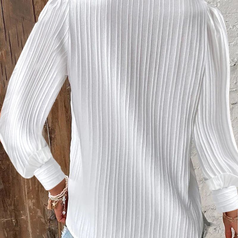 2023 estación independiente deseo Amazon popular otoño manga larga cuello en V encaje costura camisa de mujer ropa de mujer