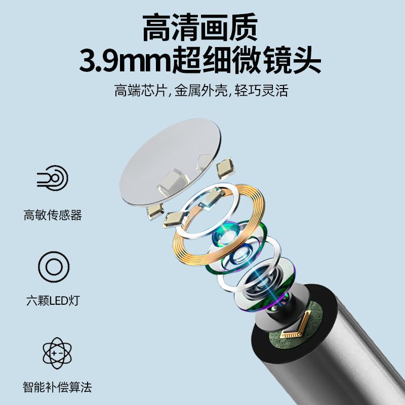 新款高清带屏耳镜可视采耳仪器挖耳勺发光探头耳朵内窥镜厂家直供|undefined