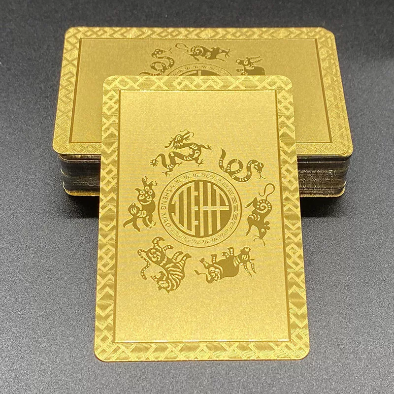 Golden playing cards, waterproof plastic hair mesh PVC, 24 carat, wholesale, internet celebrity, washable