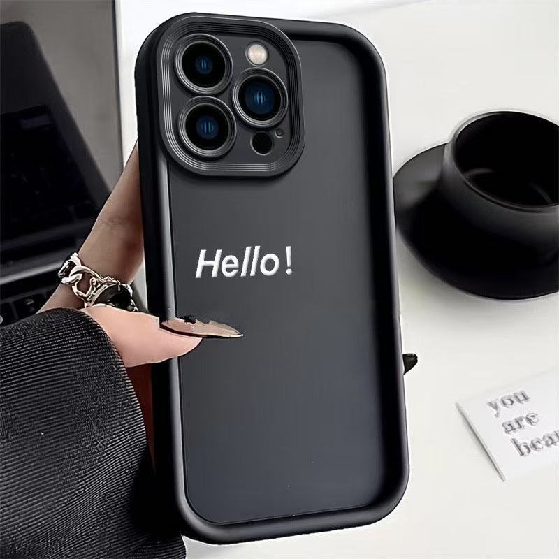 Inglés para iphone16promax funda para teléfono móvil Apple 15 anti-caída 14 estilo europeo y americano 13 simple 12 nuevo