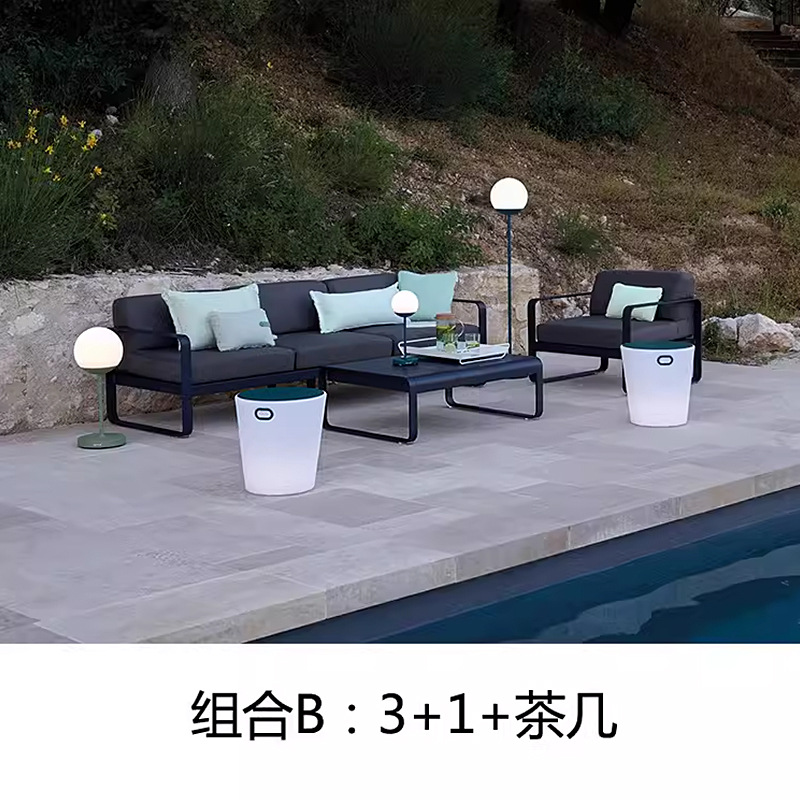 Sofá al aire libre patio al aire libre solárium jardín simple balcón interior y exterior impermeable protector solar muebles de aleación de aluminio