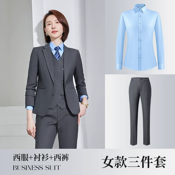 [女【高级灰】西装西裤衬衫]