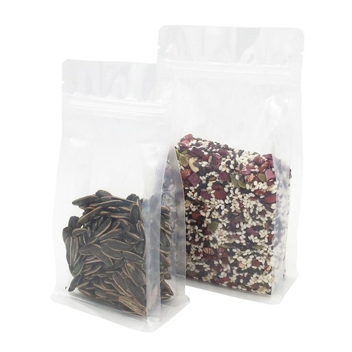 Manufacturer wholesale high transparent eight-sided sealing bag 3D three-dimensional food packaging bag dried fruit scented tea cereals plastic stand-up bag