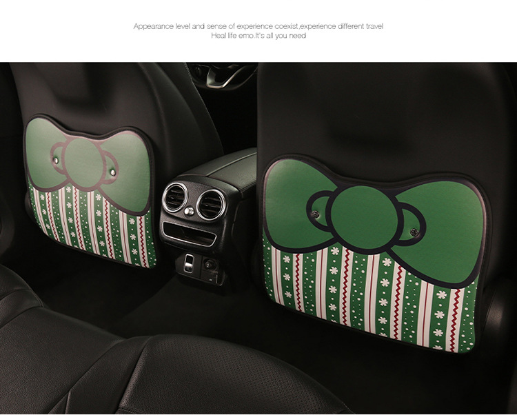 Car Anti-Kick Mat Christmas Striped Anti-Kick Mat Children's Chair Back Anti-Dirt Mat Rear Seat Anti-Kick and Anti-Scratch Mat