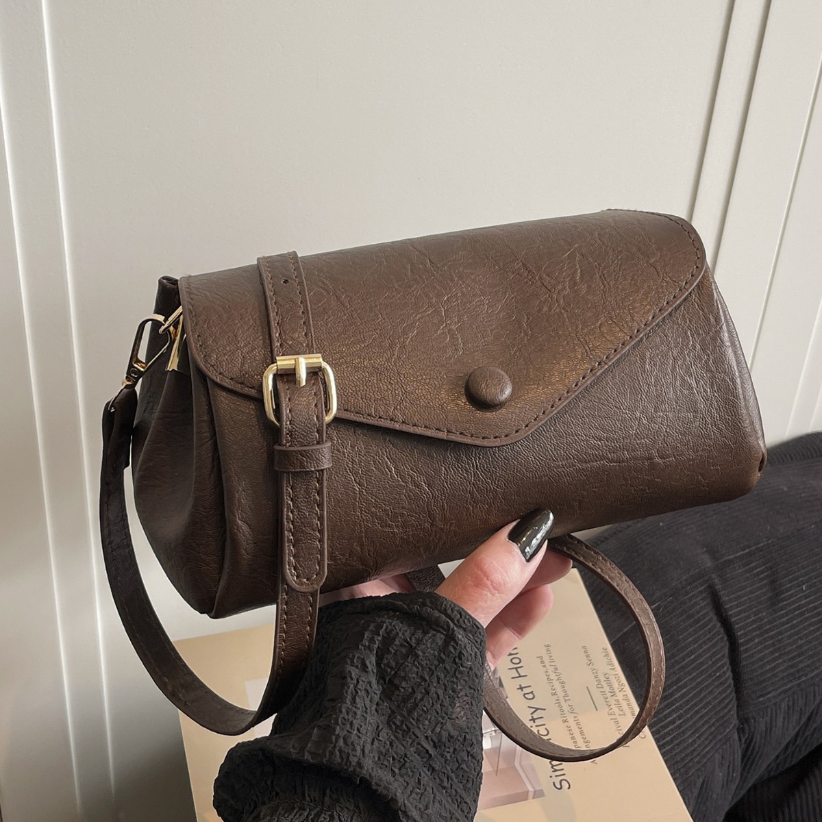 Elegante borsa a tracolla da donna borsa a fisarmonica semplice_voghion.com