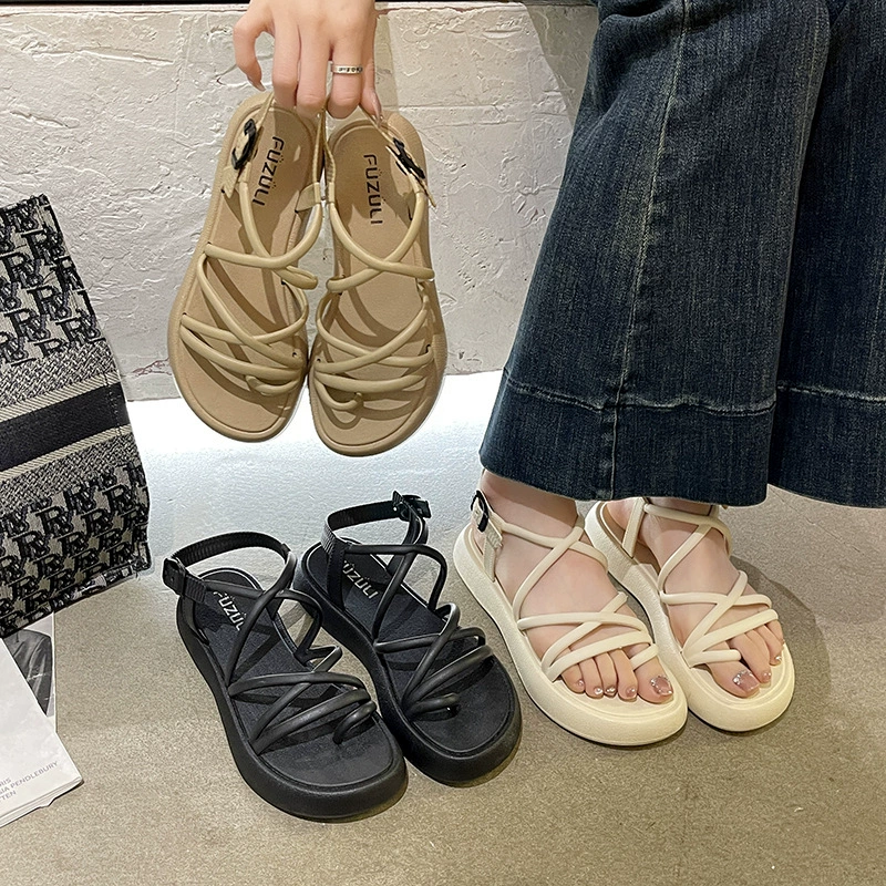 Французские сандалии с носками женские летом носят новый модный повседневный толстый фон