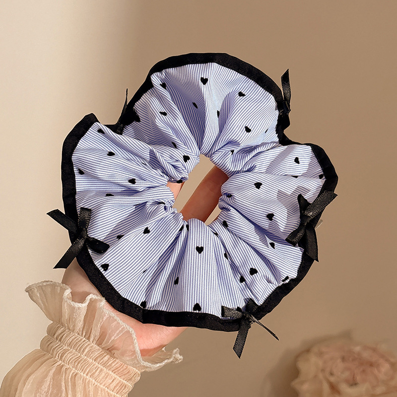 Encaje retro francés, diadema de intestino grueso, mujer 2025, nuevo estilo, cuerda para el cabello, banda de goma, lazo, dulce cuerda para el cabello, accesorios para el cabello