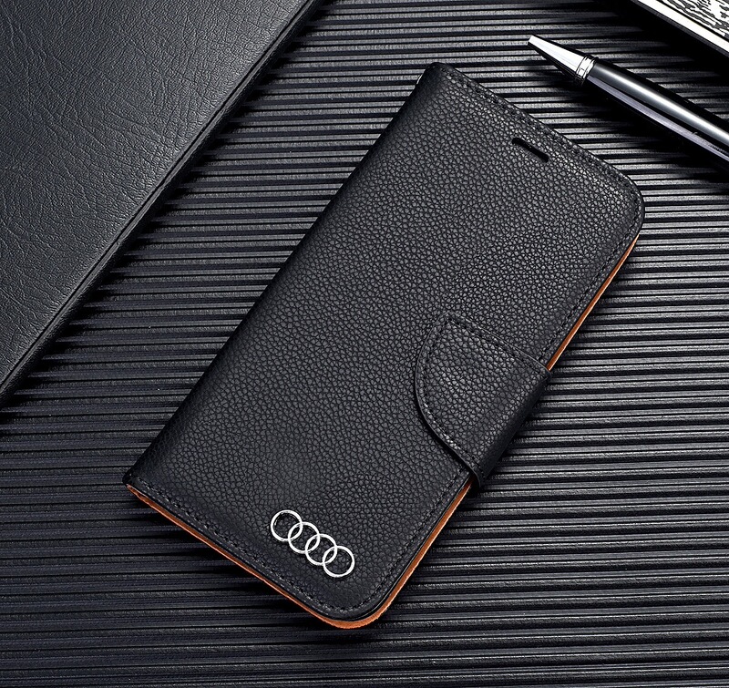 Trendy Brand Car Logo Mobile Phone Leather Case Suitable for Apple Iphone14 Protective Case 7Plus/Xs/Xr Anti-Fall Protective Case