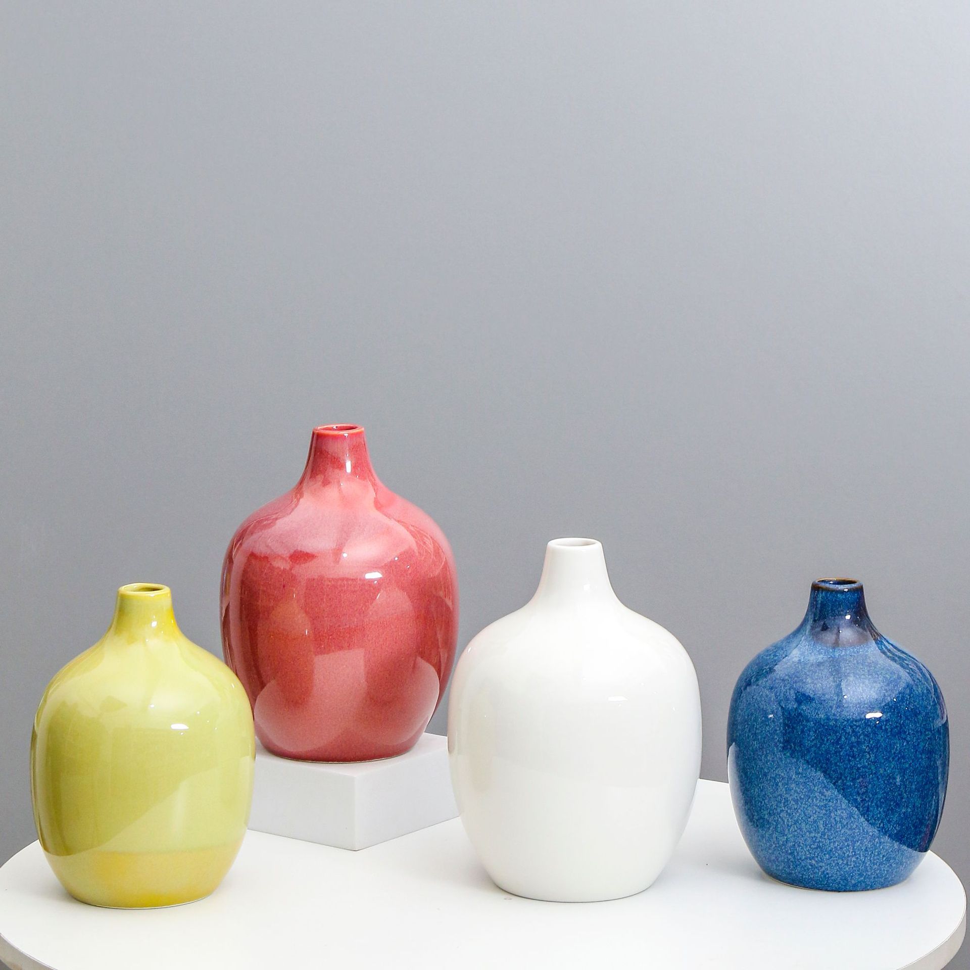 Esmalte de cerámica florero hogar hotel decoración suave decoración del hogar flor creativa Ware Nordic simple decoración moderna al por mayor