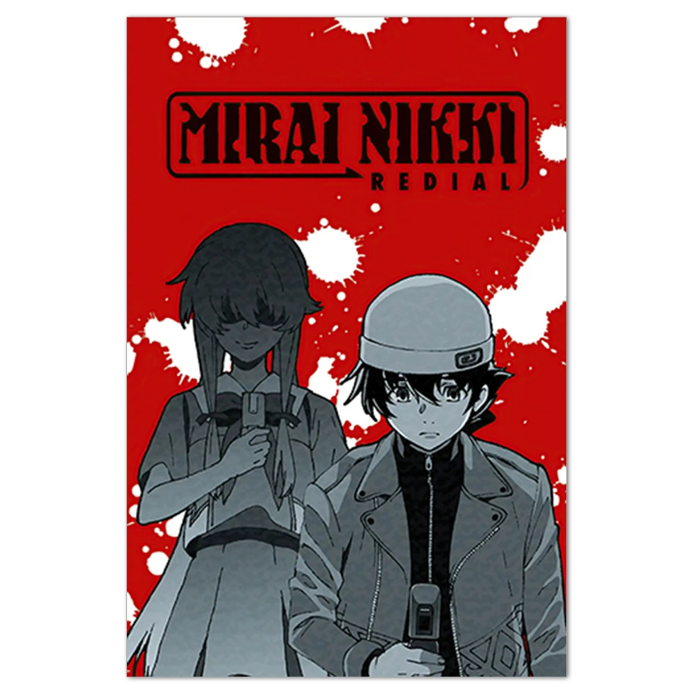 Плакат-наклейка Mirai Nikki (Future Diary) — аниме-мурал, разные размеры (10×15–50×70 см)